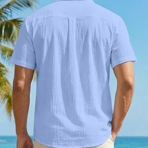 Men's Linen Shirt Short Sleeve Summer Shirt