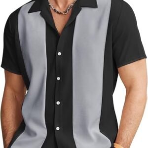 Men's Vintage Bowling Shirt Short Sleeve