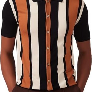 Vintage Knit Polo Shirt Short Sleeve