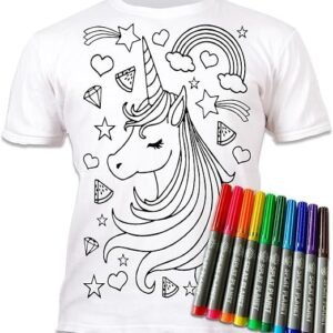 Splat Planet Colour-in Unicorn Stars T-Shirt